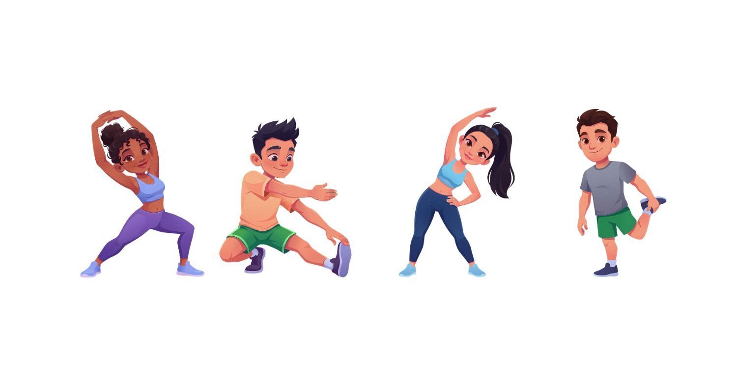 Men and Women stretching to stay flexible
