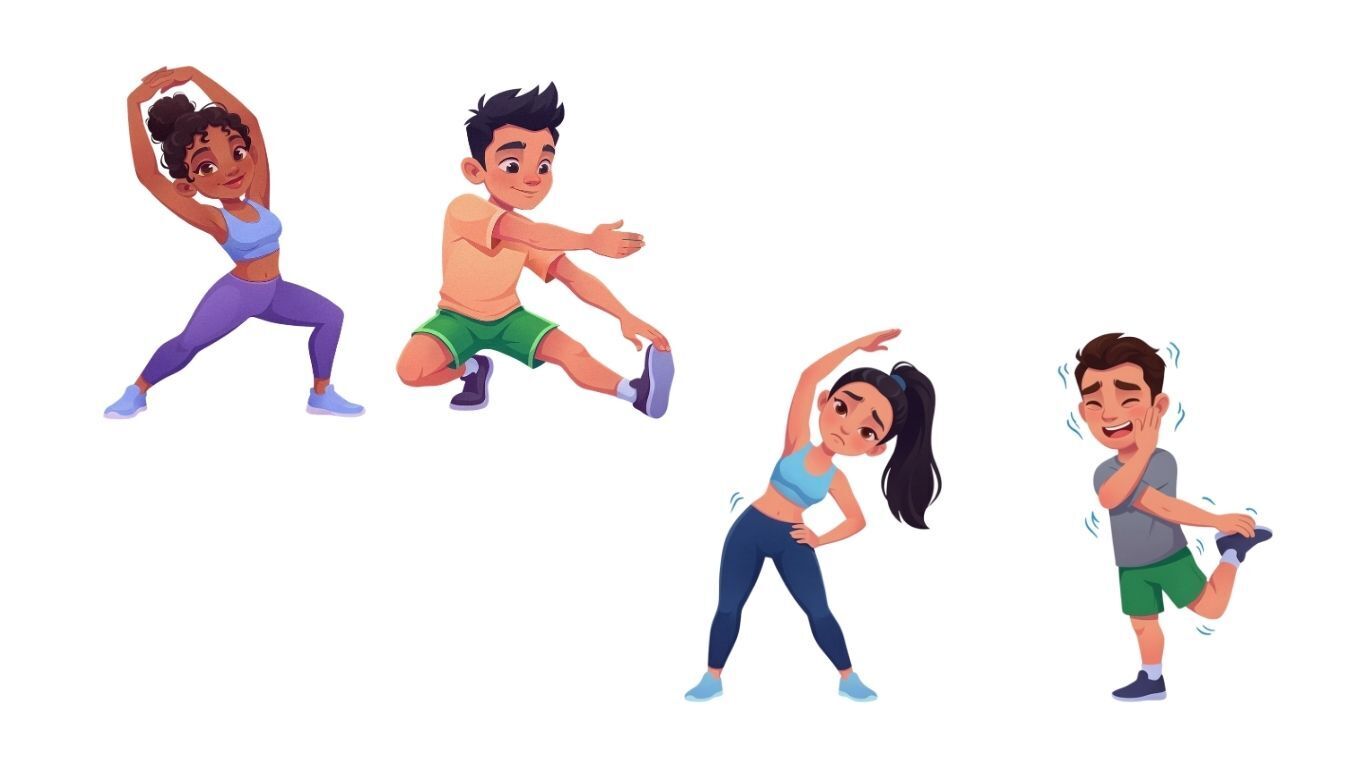 Men and Women stretching 